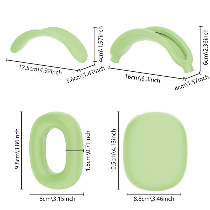 Silicone Earphone Protector Case for Apple Airpods Max Headphones, Dustproof Shockproof Headset Cover, Durable Protective Shell