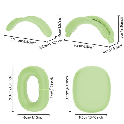 Silicone Earphone Protector Case for Apple Airpods Max Headphones, Dustproof Shockproof Headset Cover, Durable Protective Shell