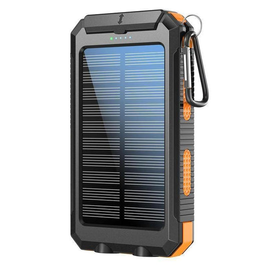 New Year Gift-Solar Charger Power Bank 10000Mah Solar Phone Charger, Portable Charger Fast Charger Dual USB Ports Built-In LED Flashlight and Compass, IP65 Waterproof Portable Power Bank for Outdoor Activities