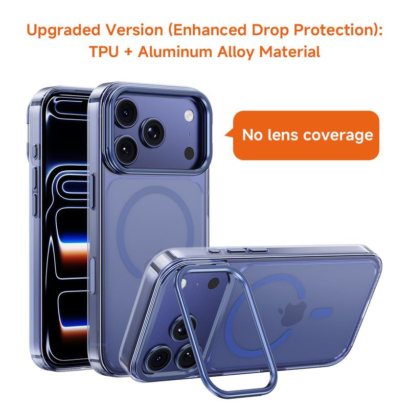 MAGICJOHN Iphone 17/17 Air/16/15 Pro Max Kickstand Case – Multi-Angle Adjustable Lens Stand with Raised Camera Protection