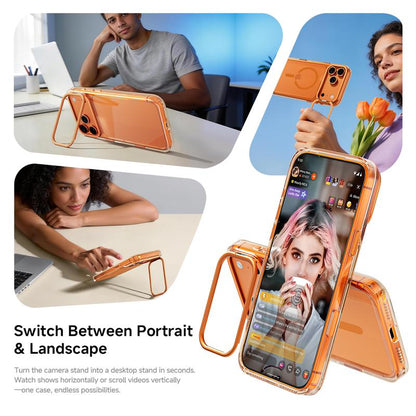 MAGICJOHN Iphone 17/17 Air/16/15 Pro Max Kickstand Case – Multi-Angle Adjustable Lens Stand with Raised Camera Protection